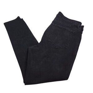 Old Navy Womens Super Skinny Jeans 14 High Rise Ankle Faded Black Denim Stretch
